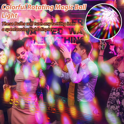 Colorful Magic Rotating Ball Light, LED Plug in Disco Ball Light