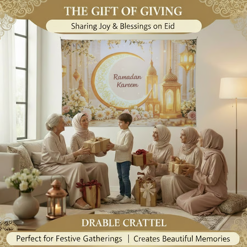 Large Ramadan Kareem Eid Wall Cloth Decor