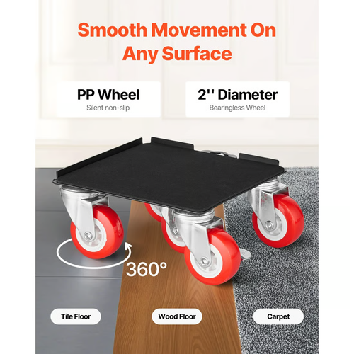 3474 lb Heavy-Duty Furniture Mover | 5-Wheel 360° Rotating Universal Transporter