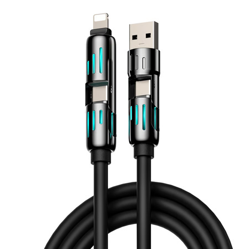 ⏰4-in-1 USB charging cable, fast charging, MAX. 60 W