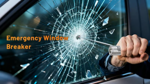 🔦Pocket Rechargeable EDC Flashlight: Mini Keychain Light with Fire Starter & Window Breaker