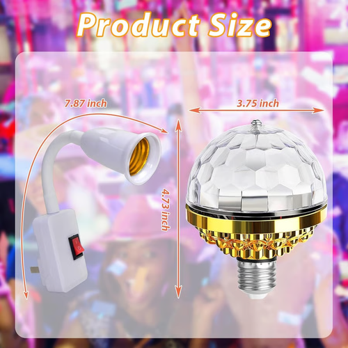 Colorful Magic Rotating Ball Light, LED Plug in Disco Ball Light