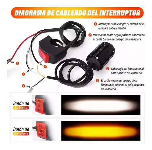 2-Pack Mini LED Driving Lamps with Switch, Dual Color High Luminance Spotlight for Trucks