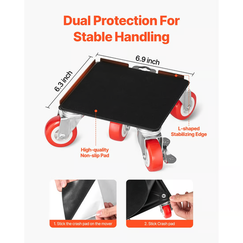 3474 lb Heavy-Duty Furniture Mover | 5-Wheel 360° Rotating Universal Transporter