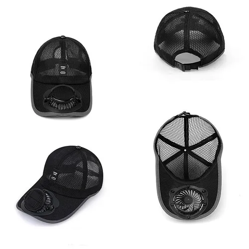 Solar Powered Outdoor Sun Hat with USB Fan, Breathable & Sun Protection