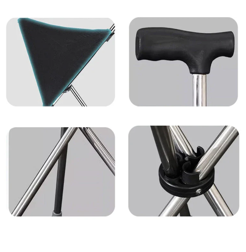 🦯🪑 2-in-1 Foldable Cane With Chair | Walk & Rest Anywhere Instantly! 🏆🌟 Freedom to explore without fatigue—supports up to 300lbs, lightweight & portable. Grab yours now!