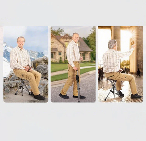🦯🪑 2-in-1 Foldable Cane With Chair | Walk & Rest Anywhere Instantly! 🏆🌟 Freedom to explore without fatigue—supports up to 300lbs, lightweight & portable. Grab yours now!