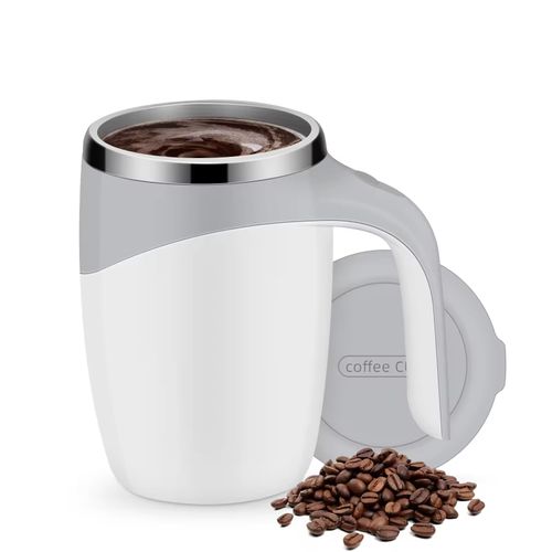 380ml Lightweight Self Mixing Cup High Speed Suitable Coffee Milk Protein Powder Self Stirring Coffee Mug with Lid & Handle