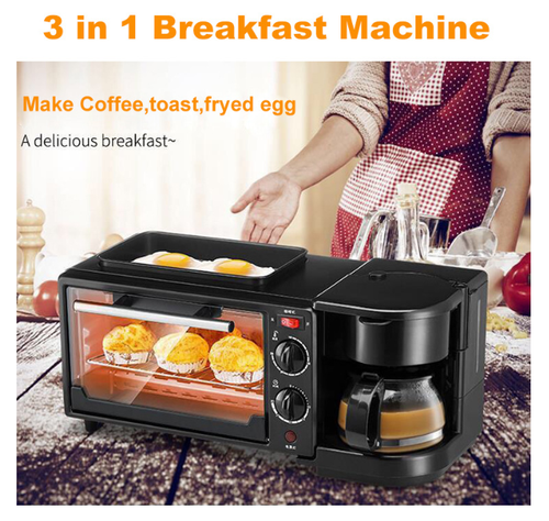 Factory Direct Sales in Stock 3 in 1 Breakfast Station Oven Coffee Maker Household Home 3in1 Breakfast Machine