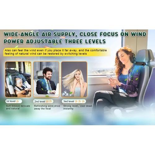 Car seat cooling fan with 3 speeds fast cooling mini fan