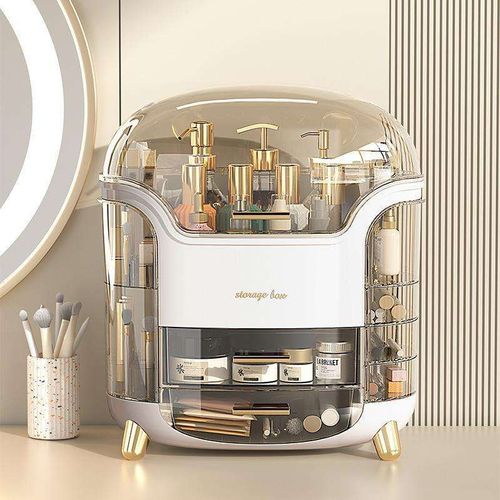 Hot selling makeup box large capacity dustproof cosmetic storage box jewelry skin care display box with drawer