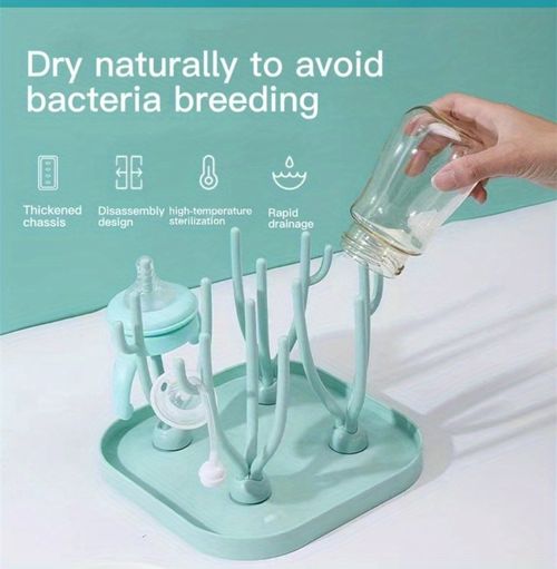 Green multifunctional portable drying rack, bottle rack, detachable drying rack