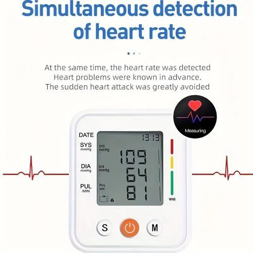B01 Arm -type Blood Pressure Meter, Fully Automatic Blood Pressure Meter, Digital LED Display, Simple Operation, Cuffs Can Be Adjusted, Suitable For Family High And Low Blood Pressure, Arrhythmia Test, Elderly Health Guards