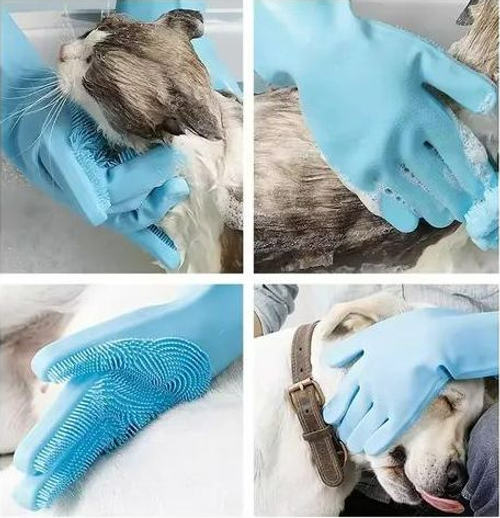 Pet bathing glove dog and cat bathing scrub & massage brush