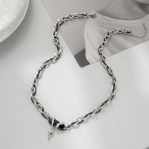New niche design wrapped black forest pendant titanium steel couple necklace does not fade