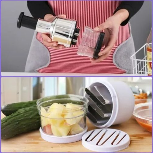 Food Chopper Manual Hand Vegetable Chopper Cutter Dishwasher Safe Slap Onion Chopper for Veggies Onions Garlic Nuts Salads