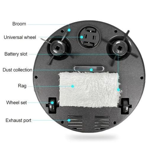3-in-1 Robot Vacuum Cleaner And Mop Combo, USB Rechargeable, Strong Suction, 60-minute Runtime, Slim And Low-noise Design