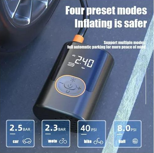 2025 latest wireless USB high-pressure portable car electric air pump