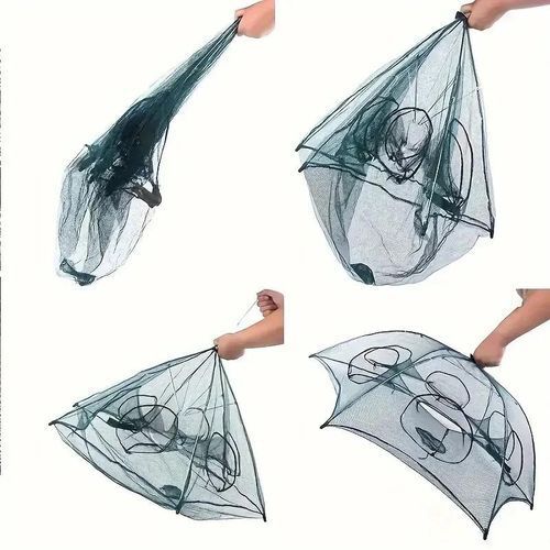 twelve Hole Hex Portable Fishing Net Catcher - Durable Nylon Lobster, Crab and Fish Catching Tool for Outdoor Fishing Adventures