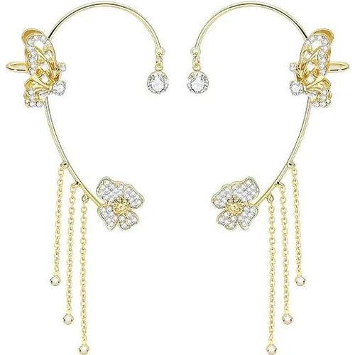 Butterfly Earrings Ear Cuffs Climber Wrap Around Earrings for Women Right Left No Piercing Ear Clip Gold Silver Ear Jewelry Gift