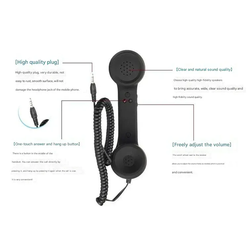 Retro-style communication device Fun handset-shaped earphone