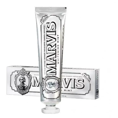 Marvis Whitening Toothpaste 85ml - Jasmine Mint Flavor, Fresh Breath, Gum Care, Brightening Toothpaste for Daily Oral Hygiene