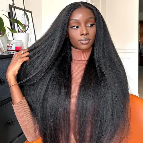 Luxurious Silky Straight Human Hair Wig - Long Black Elegance