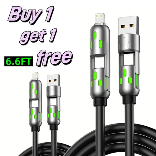 4 in 1 USB-C cable, PD fast charging, data sync, USB-A, Type-C