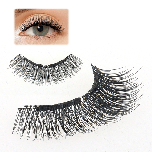 High-quality soft long magnetic strip reusable eyelash band with tweezers, natural half false eyelashes, makeup and beauty products