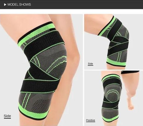 Knee Support Protective Gear Fashion Sports Knee Sleeve Elastic Knitting Knee Brace with Bandage