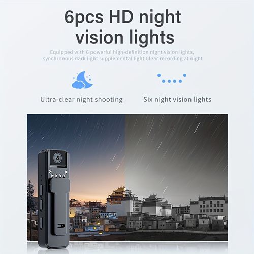 Body camera with audio and video recording, 180° rotating lens
