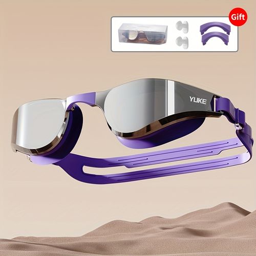 Anti-fog silicone swimming goggles, HD clarity - waterproof, adjustable straps, for men and women, suitable for swimming training and water sports, black frame