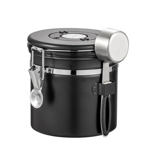 New Design Vacuum Seal Food Storage Coffee Jar Airtight Stainless Steel Coffee Jar