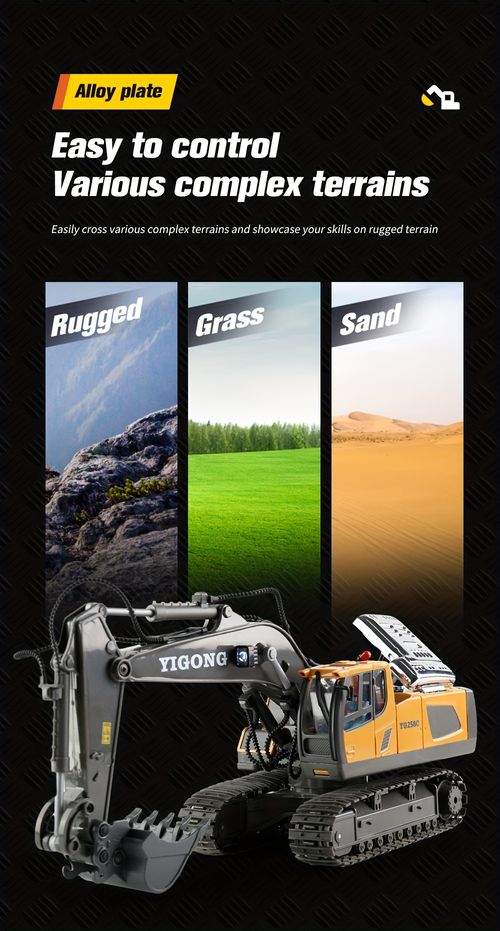 2.4G remote control high-tech 11-channel remote control excavator alloy plastic engineering vehicle electronic toy