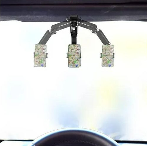 Hot-selling car phone holder - can be fixed on the sun visor, suitable for mobile navigation, live streaming and selfies, safe and stable, shockproof and anti-shake, colors shipped randomly