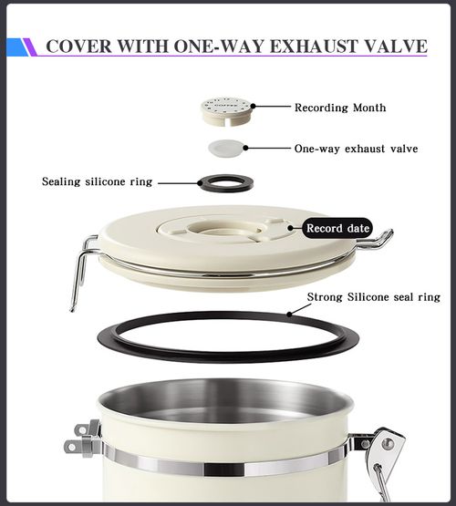 New Design Vacuum Seal Food Storage Coffee Jar Airtight Stainless Steel Coffee Jar