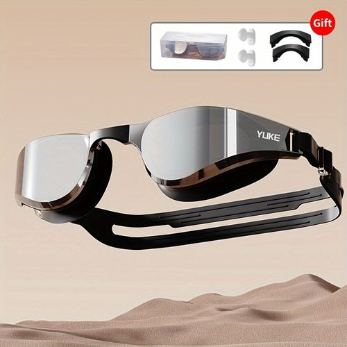 Anti-fog silicone swimming goggles, HD clarity - waterproof, adjustable straps, for men and women, suitable for swimming training and water sports, black frame