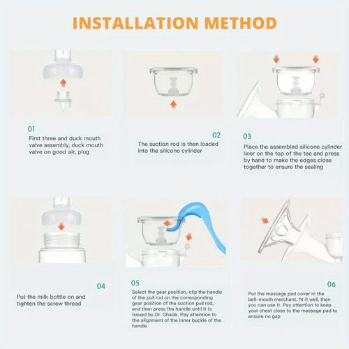 Portable Manual Breast Pump - Adjustable Suction Silicone Hand Pump, Convenient for Breastfeeding, Compact and Portable