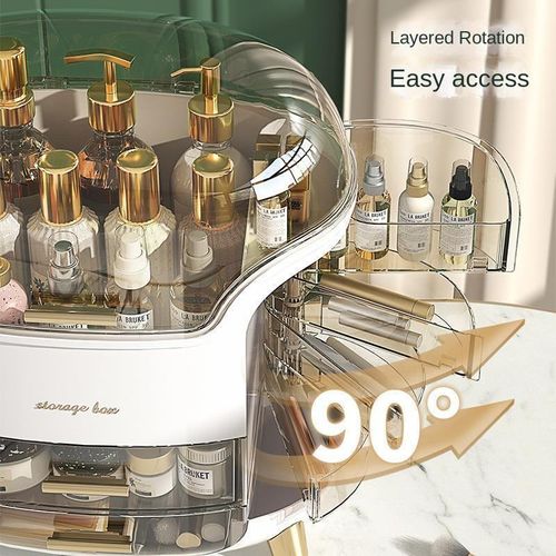 Hot selling makeup box large capacity dustproof cosmetic storage box jewelry skin care display box with drawer