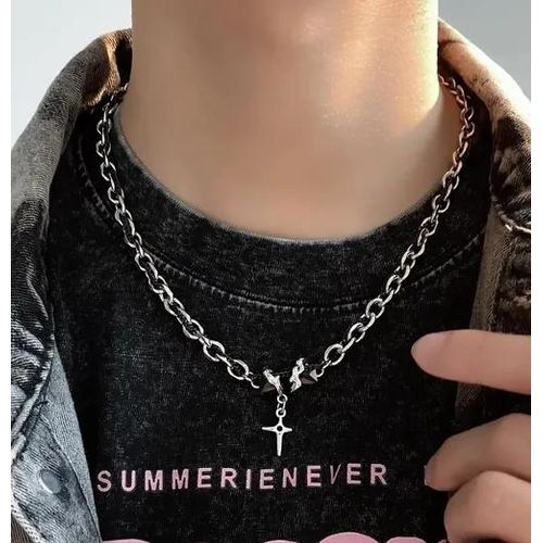 New niche design wrapped black forest pendant titanium steel couple necklace does not fade