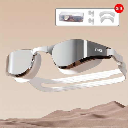 Anti-fog silicone swimming goggles, HD clarity - waterproof, adjustable straps, for men and women, suitable for swimming training and water sports, black frame