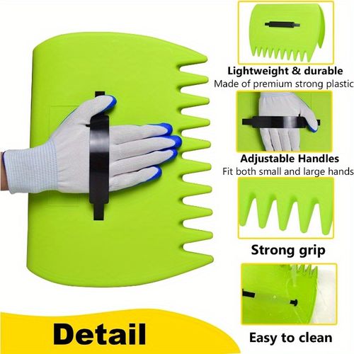 A pair of hand rakes with claws, durable plastic leaf shovels for garden yard lawn cleaning