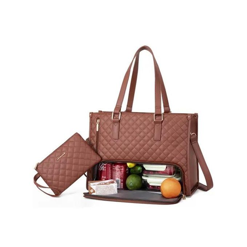 2pcs Ladies Shoulder Bags Lunch Box Daily School Business Waterproof Women Laptop Handbags With Insulated Cooler Bag