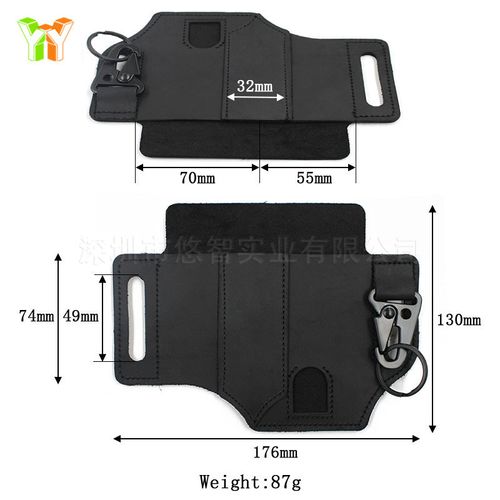Spot EDC tactical tool leather case Retro outdoor tool waist bag Sports waist bag knife case flashlight case