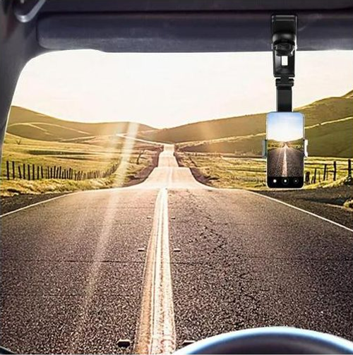 Hot-selling car phone holder - can be fixed on the sun visor, suitable for mobile navigation, live streaming and selfies, safe and stable, shockproof and anti-shake, colors shipped randomly