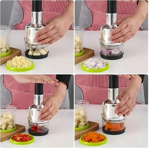 Food Chopper Manual Hand Vegetable Chopper Cutter Dishwasher Safe Slap Onion Chopper for Veggies Onions Garlic Nuts Salads