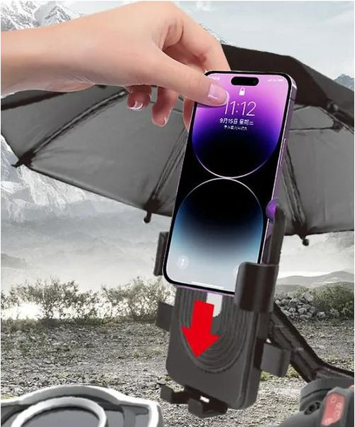 Mini parasol motorcycle phone holder cute bicycle phone holder with parasol