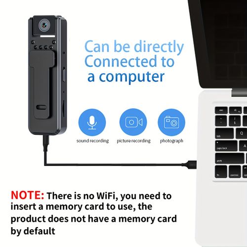 Body camera with audio and video recording, 180° rotating lens