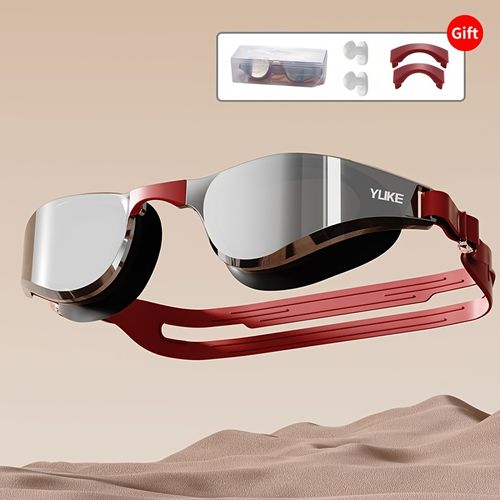 Anti-fog silicone swimming goggles, HD clarity - waterproof, adjustable straps, for men and women, suitable for swimming training and water sports, black frame