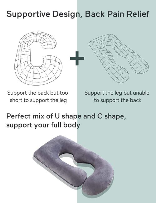 Pregnancy pillow for sleeping, U-shaped full body pregnancy pillow